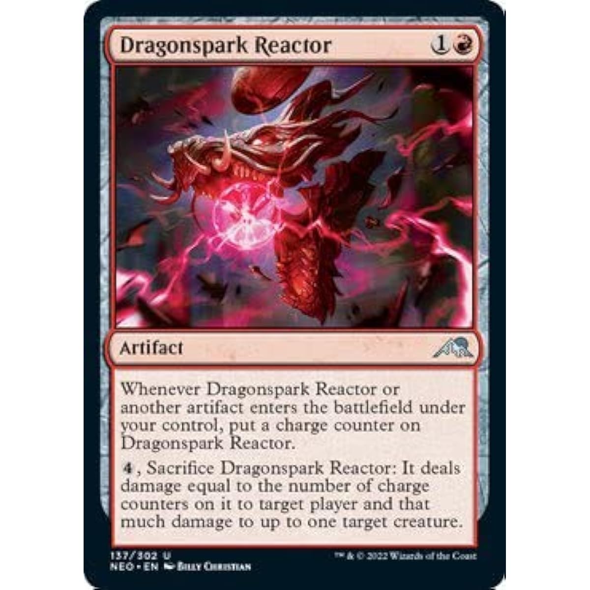 Magic: The Gathering Dragon Spark Reactor (137) Foil Kamikawa: Neon Dynasty
