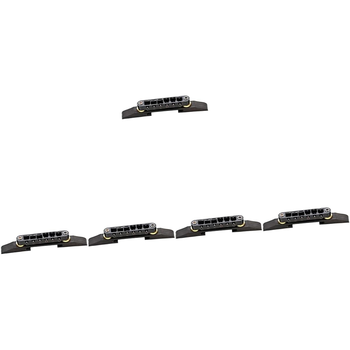 VICASKY Guitar Parts 5pcs 6 Bridge Bass Parts Saddle Bridge Strain Plate Bridge Back Bridge Adjustable Bridge Guitar Wood Scroll Wheel Guitar Tone