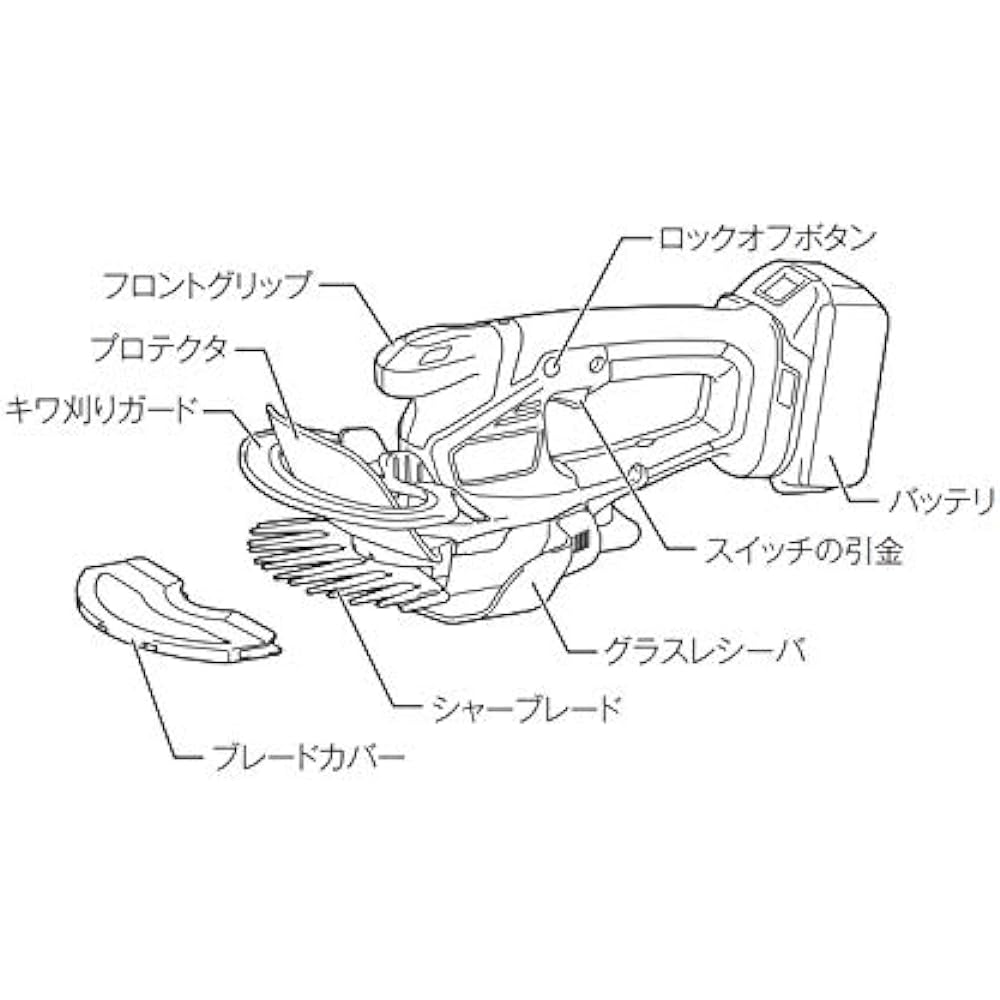 Makita lawn clipper rechargeable 18V cutting width 160mm with battery and charger MUM604DRF