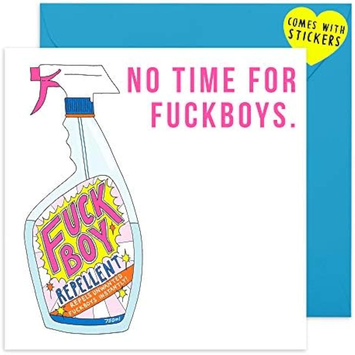 Central 23 - Funny Breakup Cards - "No Time for Fkboyys" - Hilarious Divorce Card - Congratulations Card - Women Men She He Friend - Includes Fun Stickers