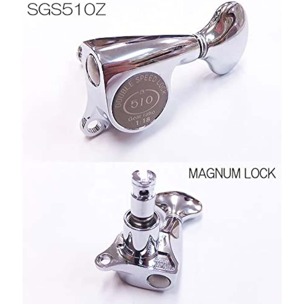 GOTOH Guitar Tuners SGS510Z MG S5 C L6 Magnum Lock Chrome Single Side Set of 6 [Includes Ebi Original Pick]