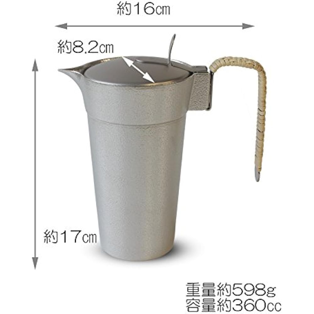 Nousaku Chirori with lid Made in Japan H17.0cm W16.0cm D8.2cm Approximately 360cc in case 100% tin 600190