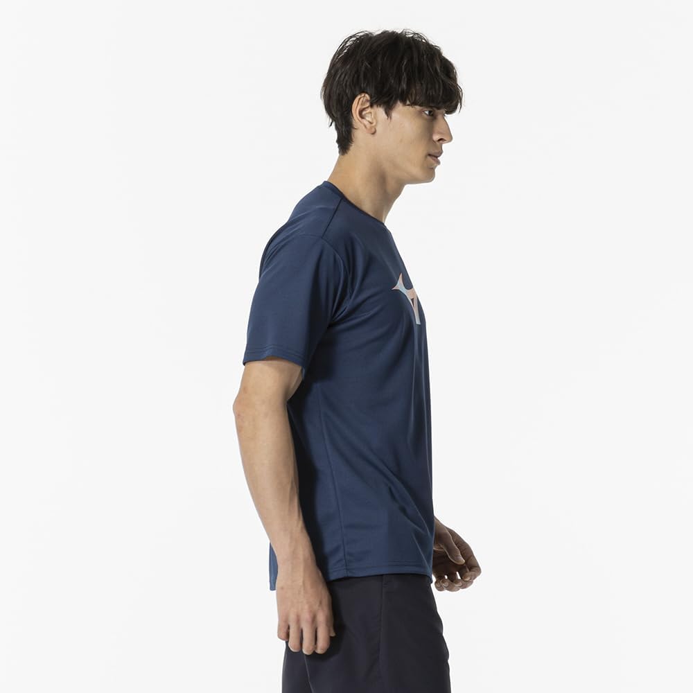 [Mizuno] Tennis Badminton Practice Shirt, Short Sleeve, Sweat Absorbent, Quick Drying, Dynamotion Fit, Unisex, 62JAB016