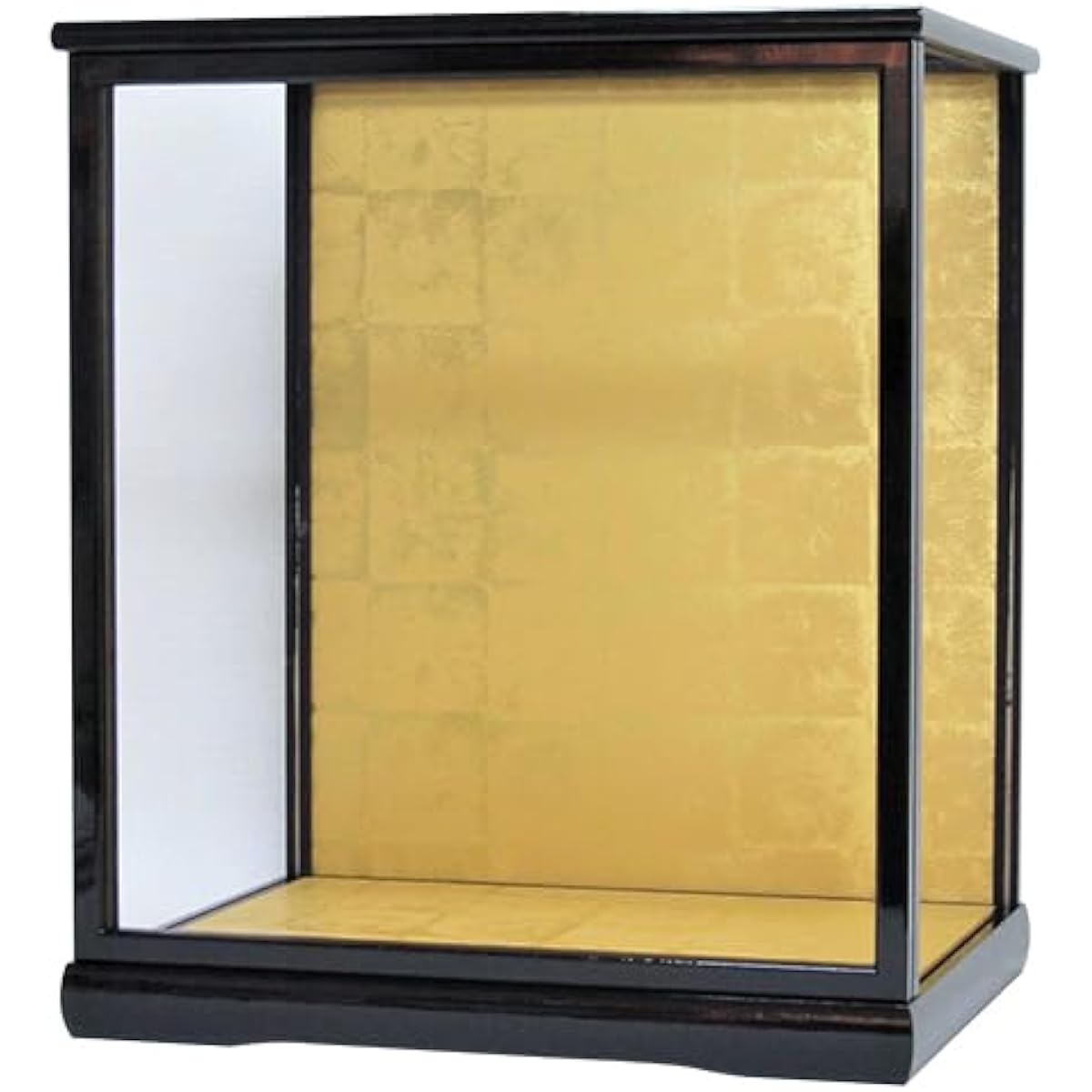 Glass case Korin 40 Width 35 x Depth 27 x Height 40cm (case inner dimensions) Black mulberry lacquer Doll case with wooden door Hina doll Wood grain doll