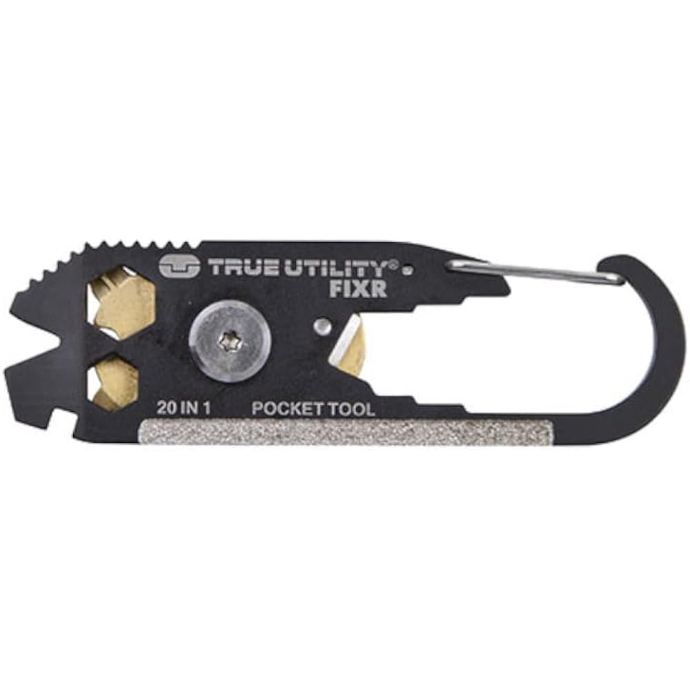 True Utility TRUE UTILITY FIXR20in1 Fixer 20in1 Key Ring Tool Climbing Outdoor Trail Accessory .14627