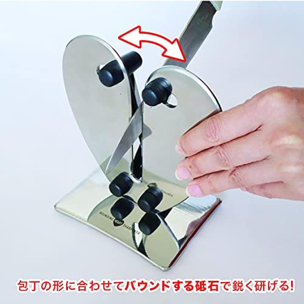 Bounding Heart Sharpener Silver Stainless Steel Single Edge Double Edge Serrated Blade Bread Cutter K0106901