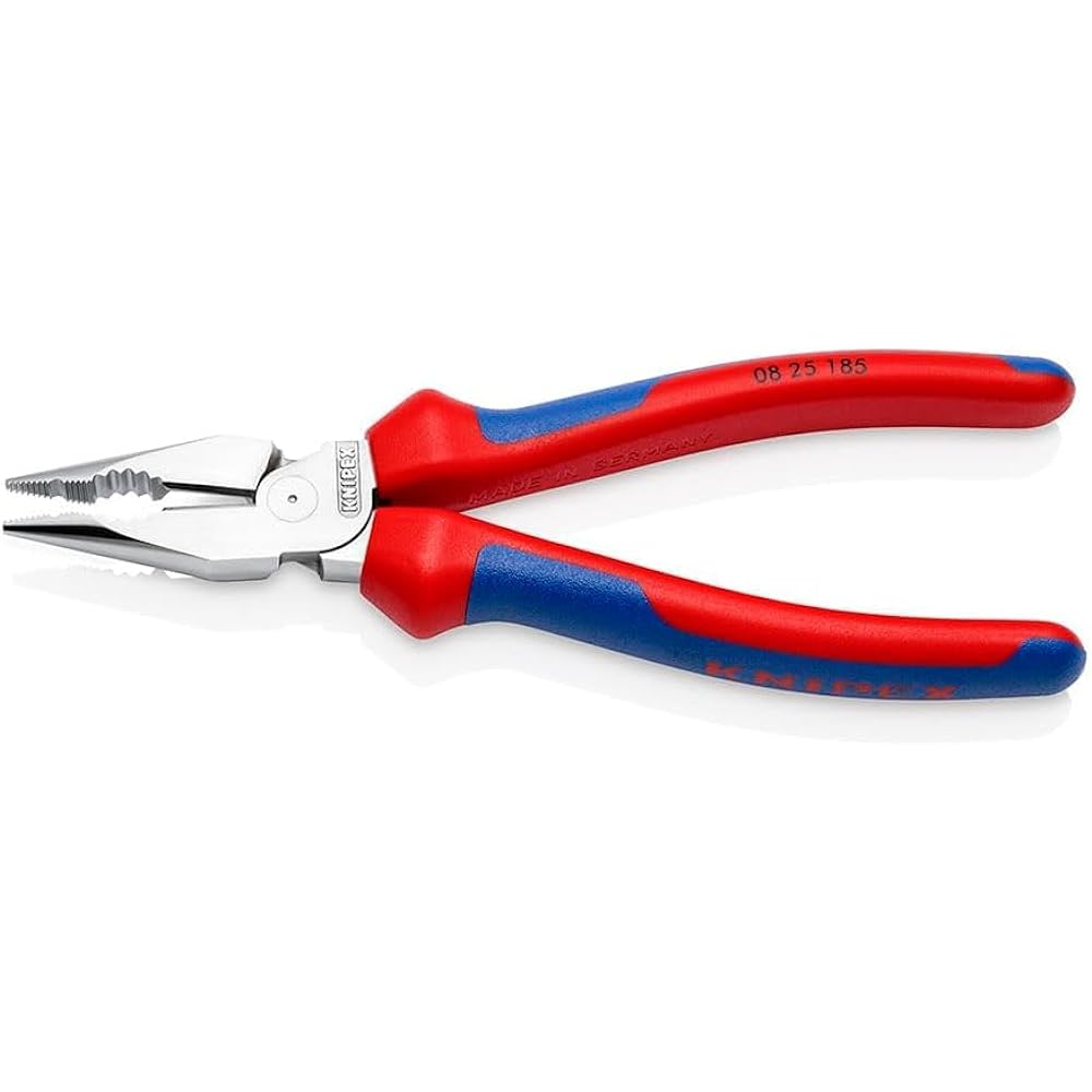 KNIPEX Needle Nose Pliers Comfort Grip Handle Chrome Plated Total Length 185mm 0825-185SB