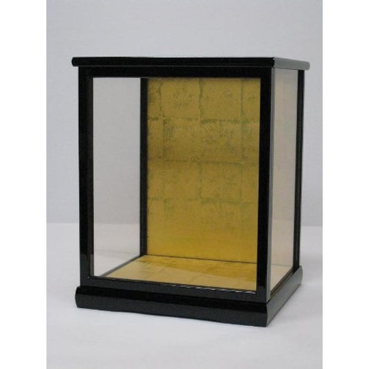 Wooden doll case (glass case) Hakata Large Width 27 x Depth 24 x Height 35 cm (black mulberry paint) Japanese doll Hakata doll Ichimatsu doll Warabe doll