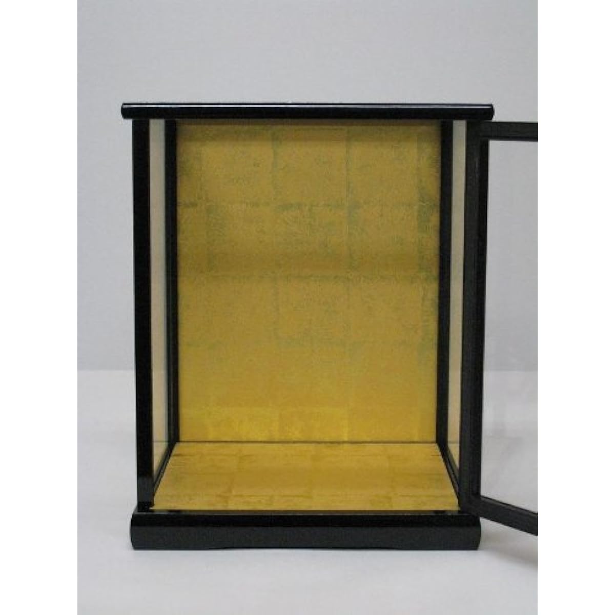 Wooden doll case (glass case) Hakata Large Width 27 x Depth 24 x Height 35 cm (black mulberry paint) Japanese doll Hakata doll Ichimatsu doll Warabe doll