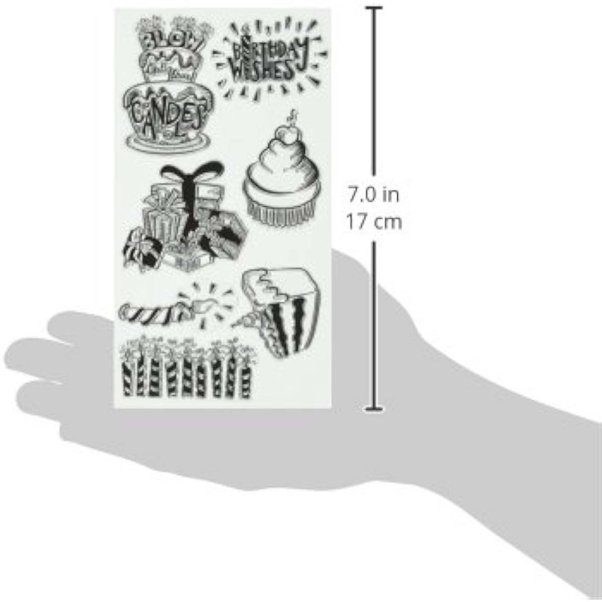 Sizzix 660634 Birthday Wishes Stamps by Lindsey Serata, Clear by Sizzix