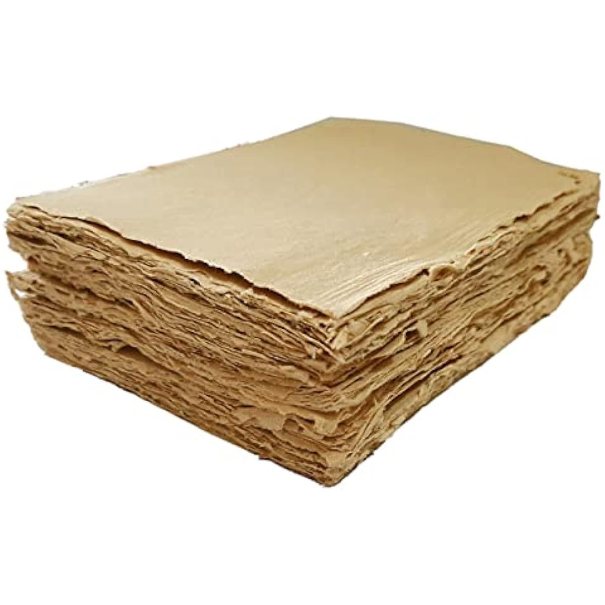 Deckle Papers Handmade Cotton Khdai Paper Watercolor Artist Card Stock Invitation Craft - Thick 150 GSM Size - A7 Pack of 50 - Brown