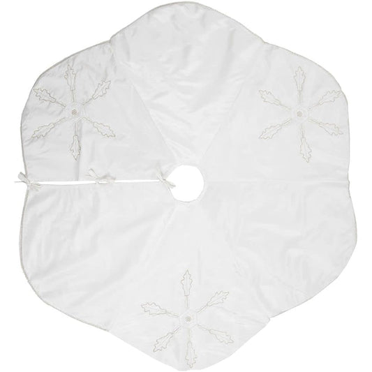 Vickerman 504833 - 60" Beaded Snowflake Tree Skirt (QTX17050) Christmas Tree Skirt