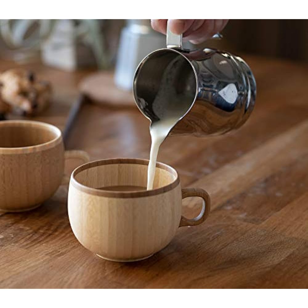 RIVERET Coffee Cup 250ml Pair Set Dishwasher Safe White/Brown RV-206WB