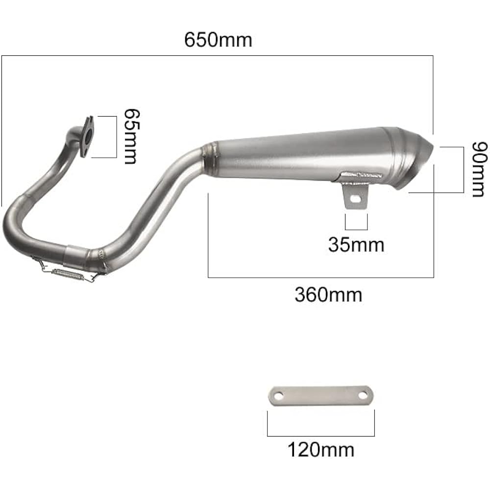 INEX External Product Lifted Muffler Stainless Steel Titanium Color Honda Gyro Canopy for TA02 2 Stroke Center Out