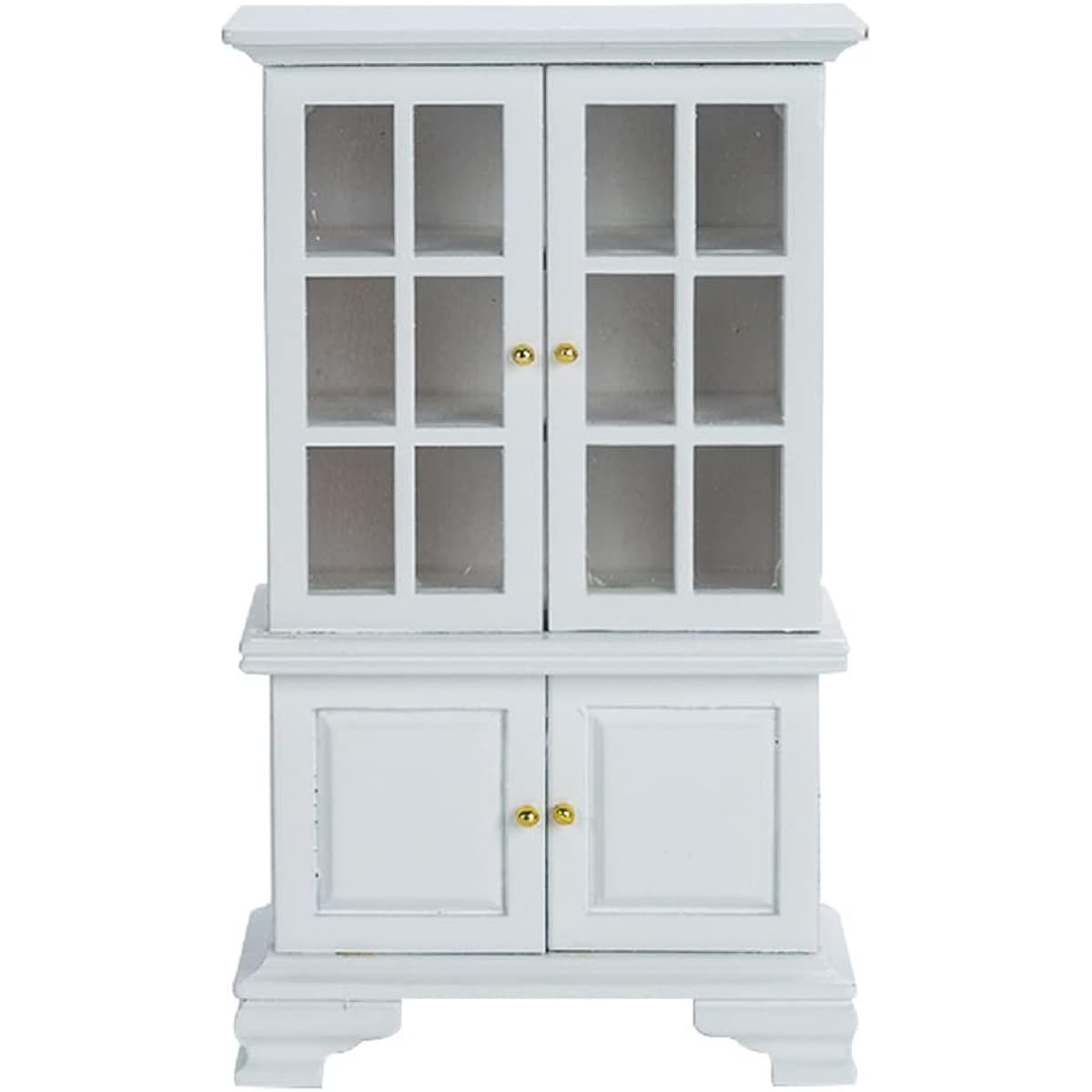 Cutemini Dollhouse Furniture Cabinet 1/12 Scale Dollhouse Accessories Dollhouse Display Shelf for Living Room Den (White)