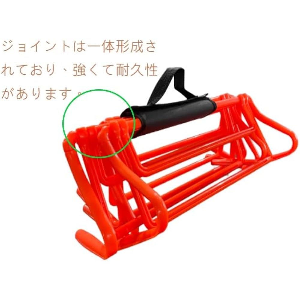 Sturdy and Durable Fluorescent Orange 3-in-1 Soccer Training Hurdle/Jumping Sports Equipment/Field Practice Agility Adjustable Hurdle 3 Heights: 17cm, 24cm, 32cm 1 Set/4 Pieces + Hand Strap/Made in Taiwan