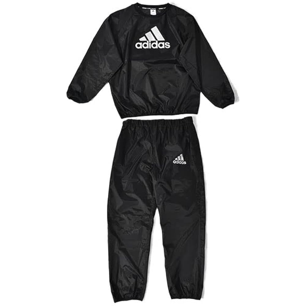 adidas Men's Women's SAUNA SUIT SET Sauna Suit Weight Loss Diet Sweating Lightweight Pullover Long Pants Setup Top and Bottom Set Training Wear adi-sauna-set-2XL-adiSS01-V2-BLACK