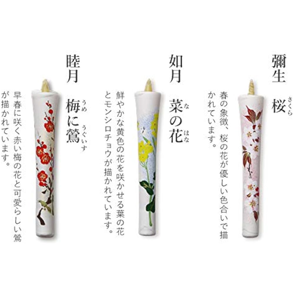 Large Picture Candle Flower Set B that Colors the Twelve Months