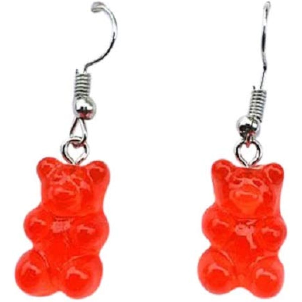 colorful gummy bear earrings red blue green yellow candy