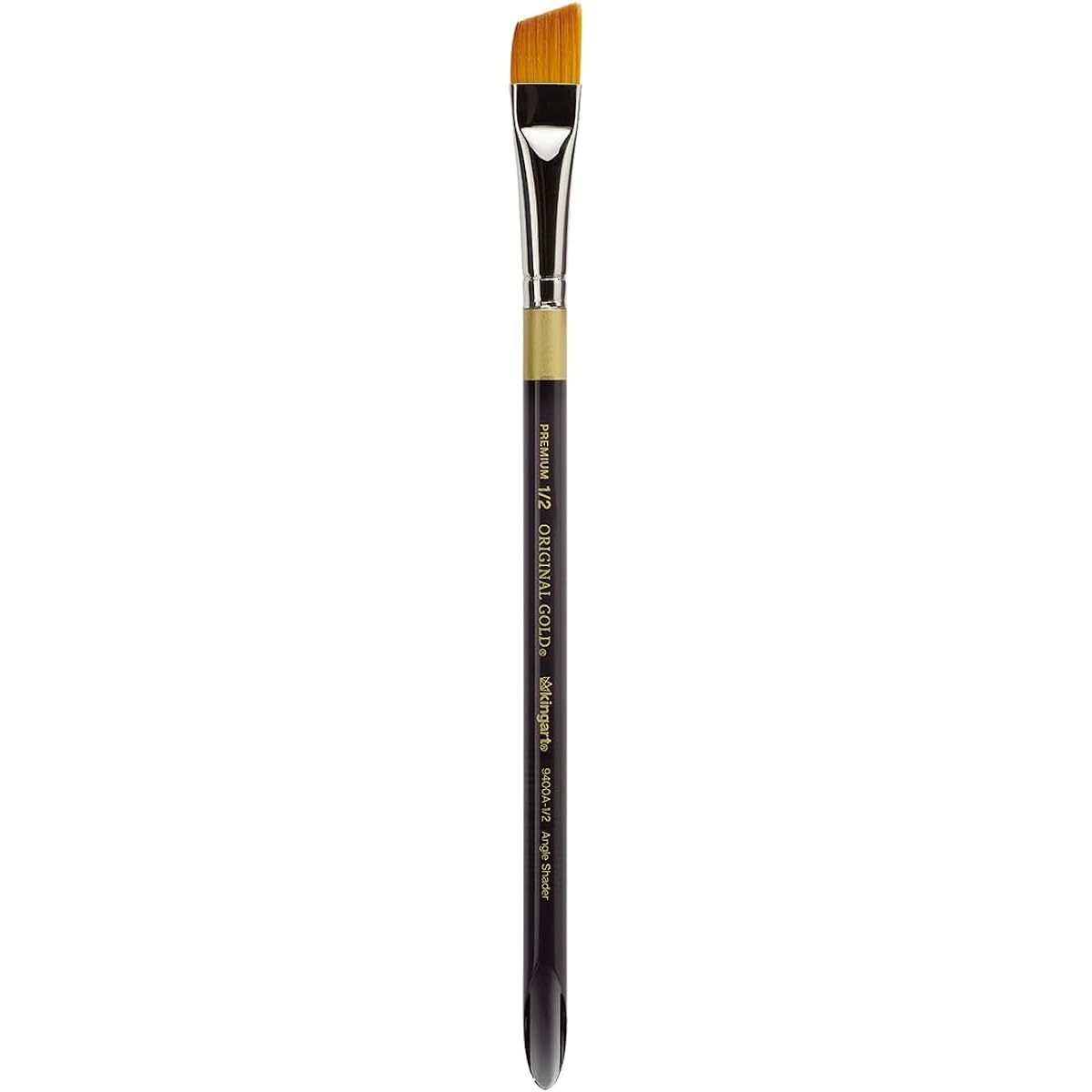 KINGART Original Gold 9400A Angle Shader Series Aqua Acrylic Handle Premium Golden Taklon Multimedia Artist Brush Size 1/2