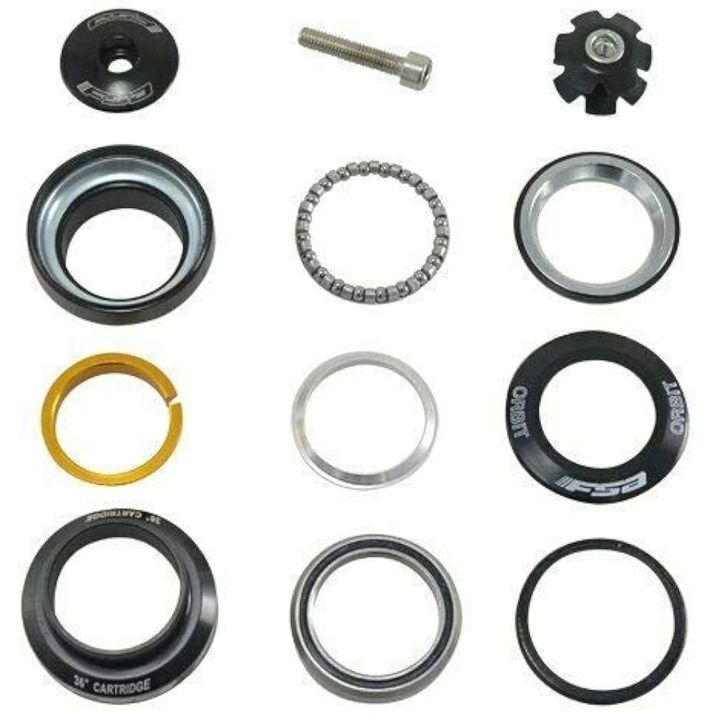 FSA NO.2N Orbit UF 1-1/8 Threadless Sealed Bearing Headset, Black, XTE1714