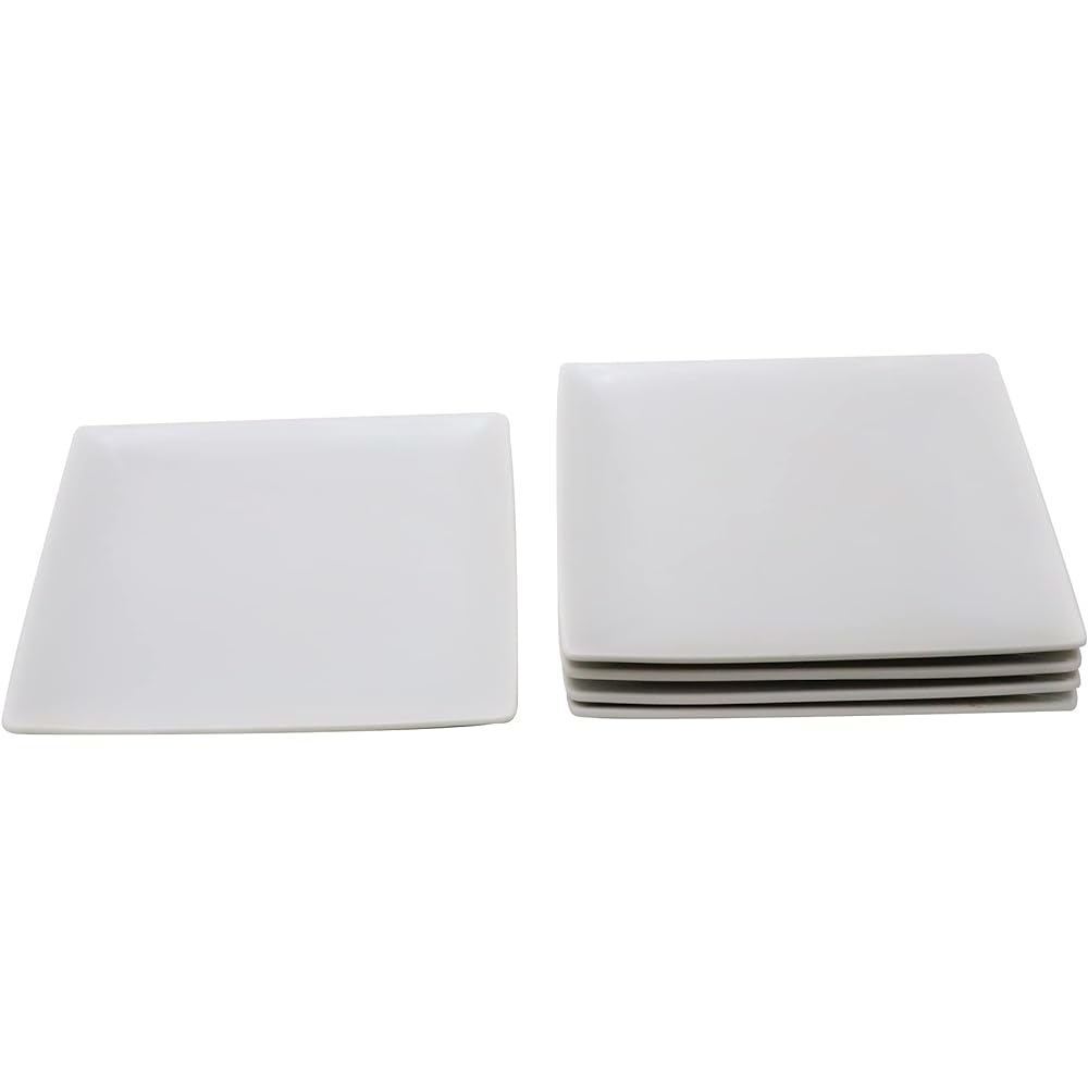 [Commercial use set] Durable tableware that is repeatedly purchased by chefs at prosperous restaurants, square plates, white, 21cm, set of 10
