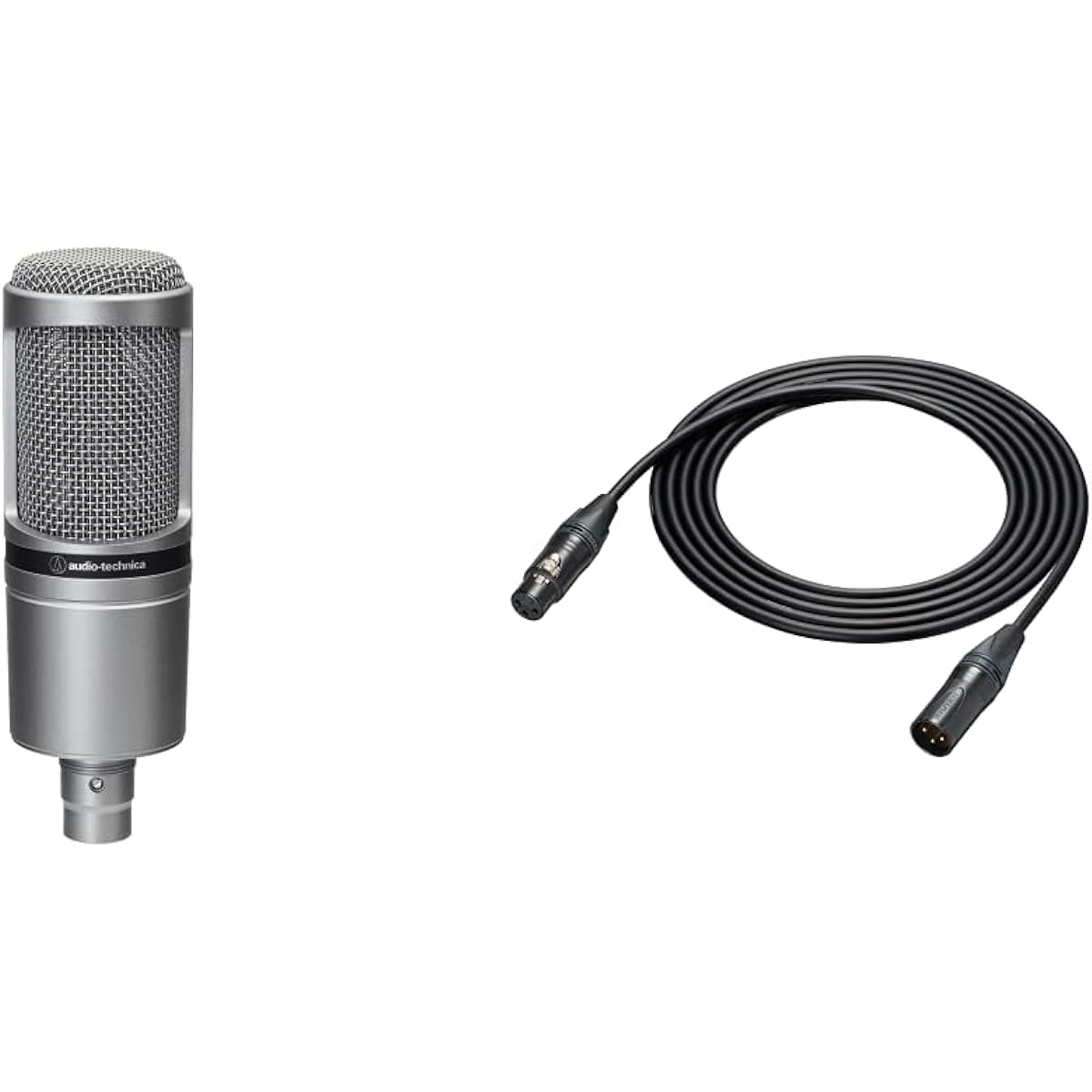 Audio-Technica Condenser Microphone AT2020 & Audio-Technica Microphone Cable BX9/3.0