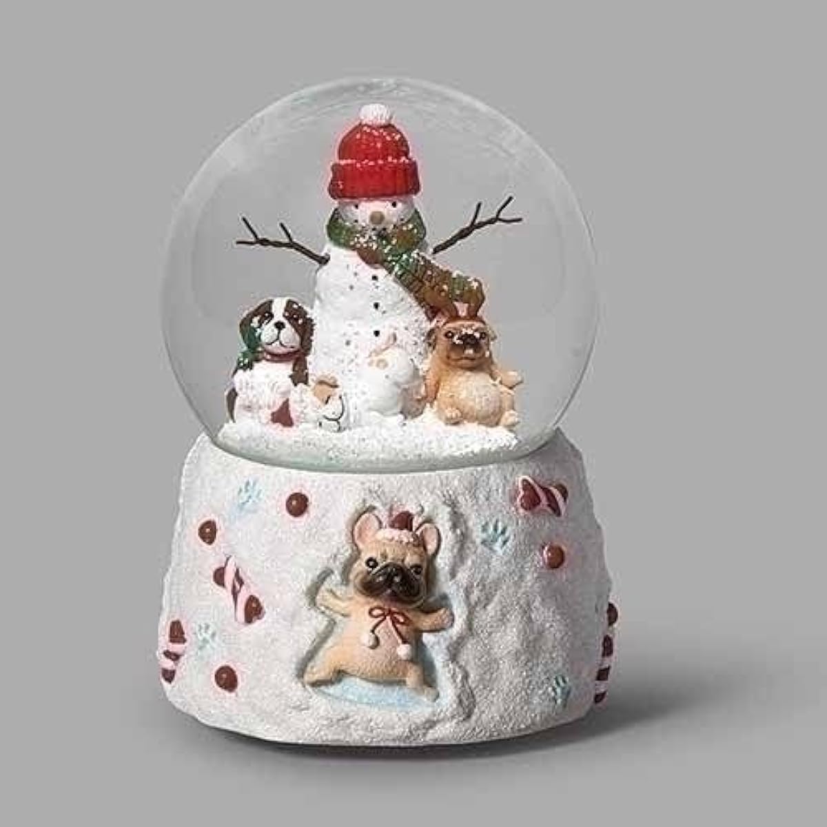 Roman Dog & Snowman Musical Snow Globe 135297
