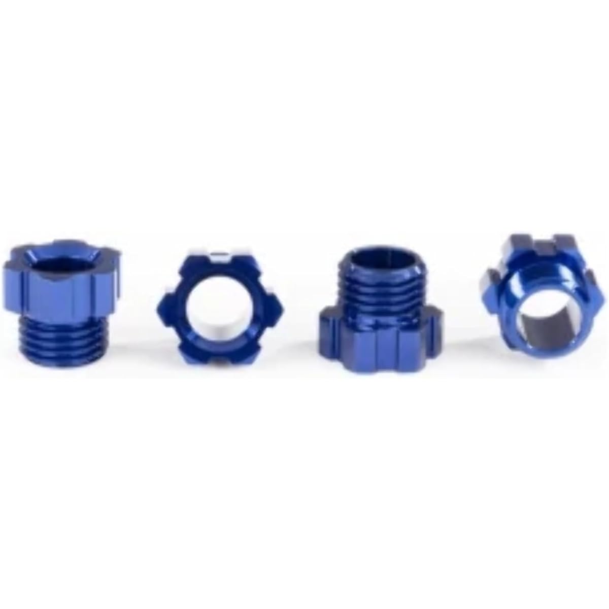Traxxas Stub Axle Nuts Aluminum (Blue Anodized) (4)