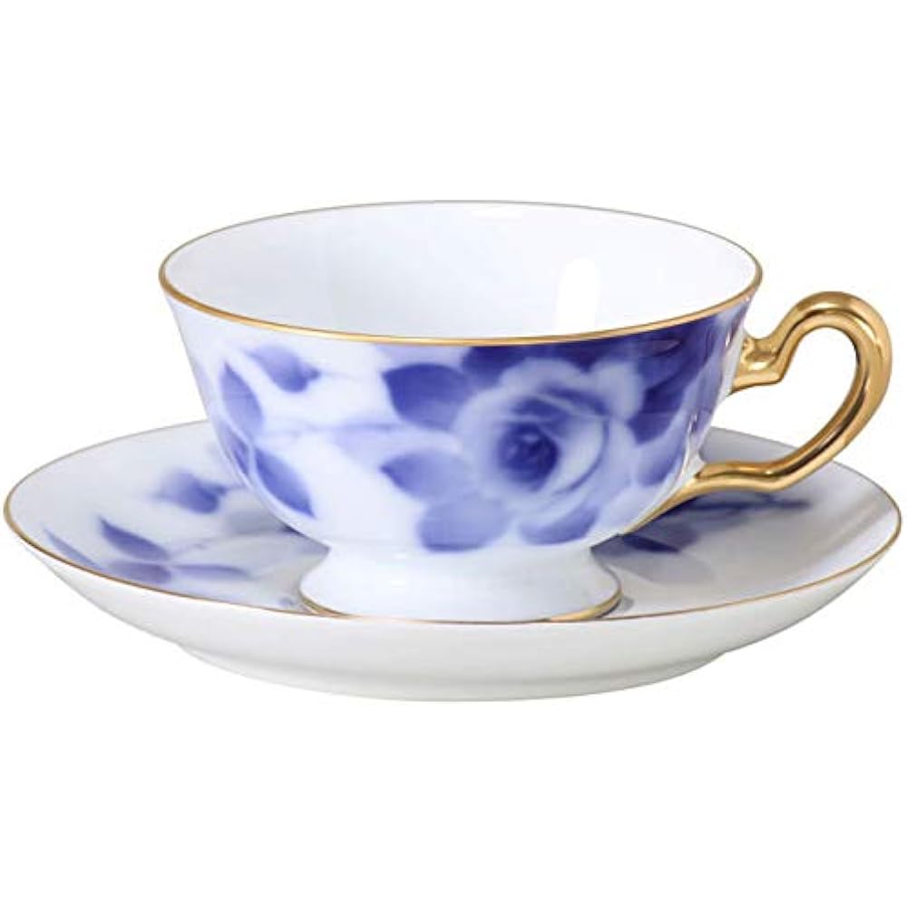 [Okura Toen Washi Paper Wrapping] Blue Rose Cup & Saucer 8011/6C