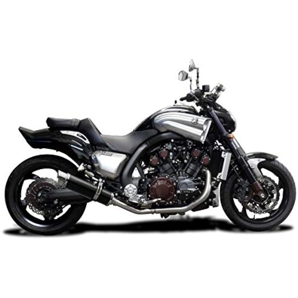 DELKEVIC Slip-on Carbon Muffler for YAMAHA VMAX 1700 Catalyst Straight 2009-2017 350mm KIT26E0