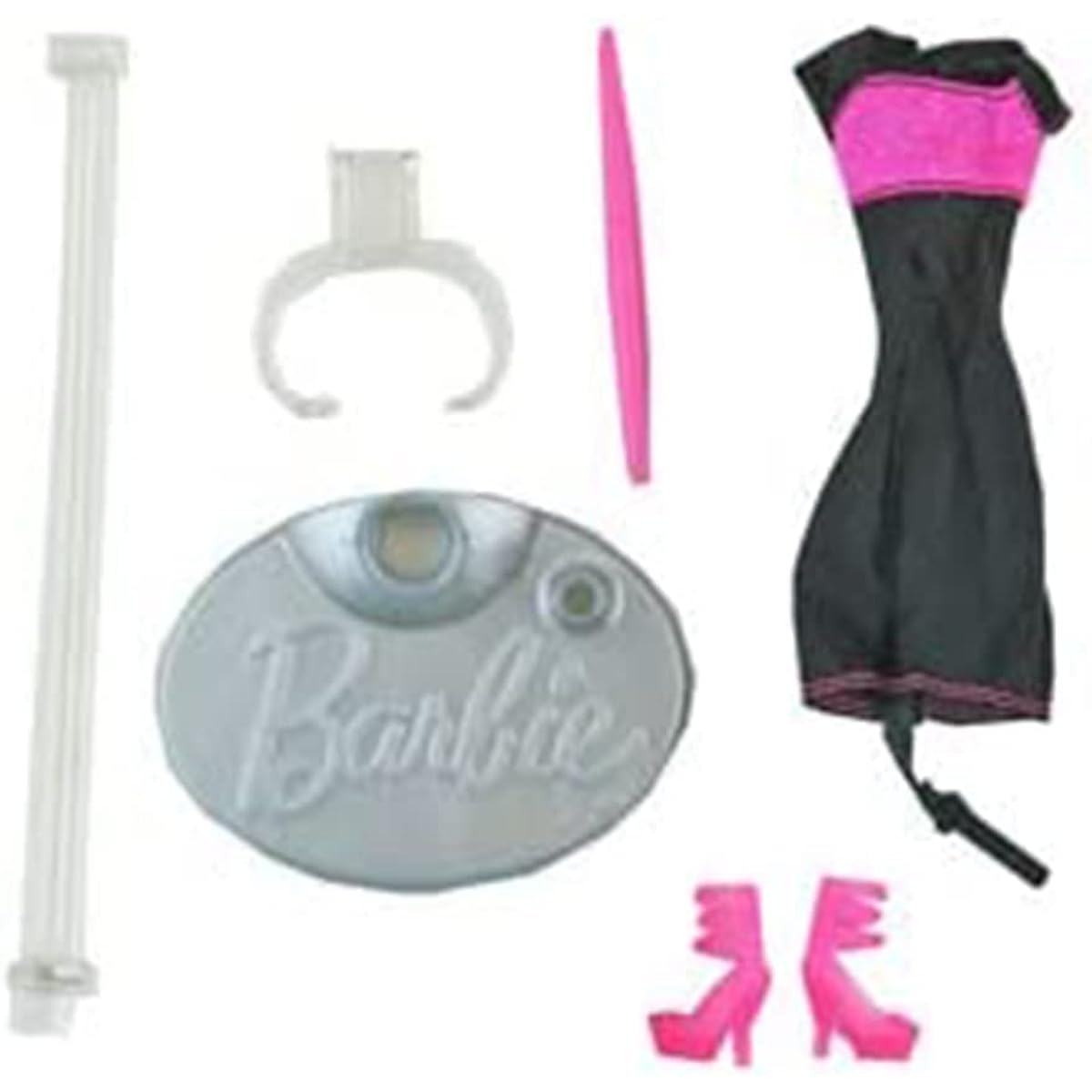 Replacement Parts for Barbie Digital Dress Doll - Y8178 ~ Replacement Parts ~ Includes Dress, Shoes, Pink Stylus and 3 Doll Stands