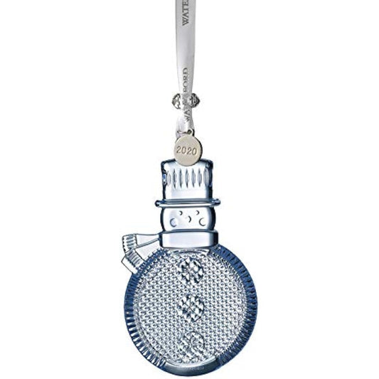 Waterford 2020 Snowman Ornament 4.5 Inch Topaz Ice New Color