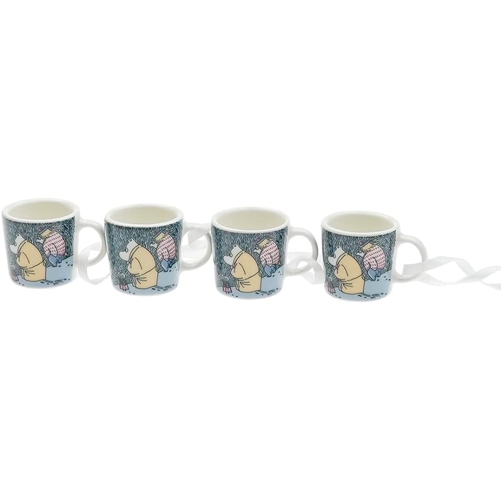 Arabia Moomin Mini Mug 4 Piece Set Snow Moonlight 2021 Winter Ornament [Parallel Import]