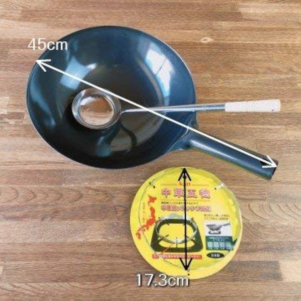 Iron pot set Iron pot Lightweight iron wok 30cm, trivet, ladle 3-piece set