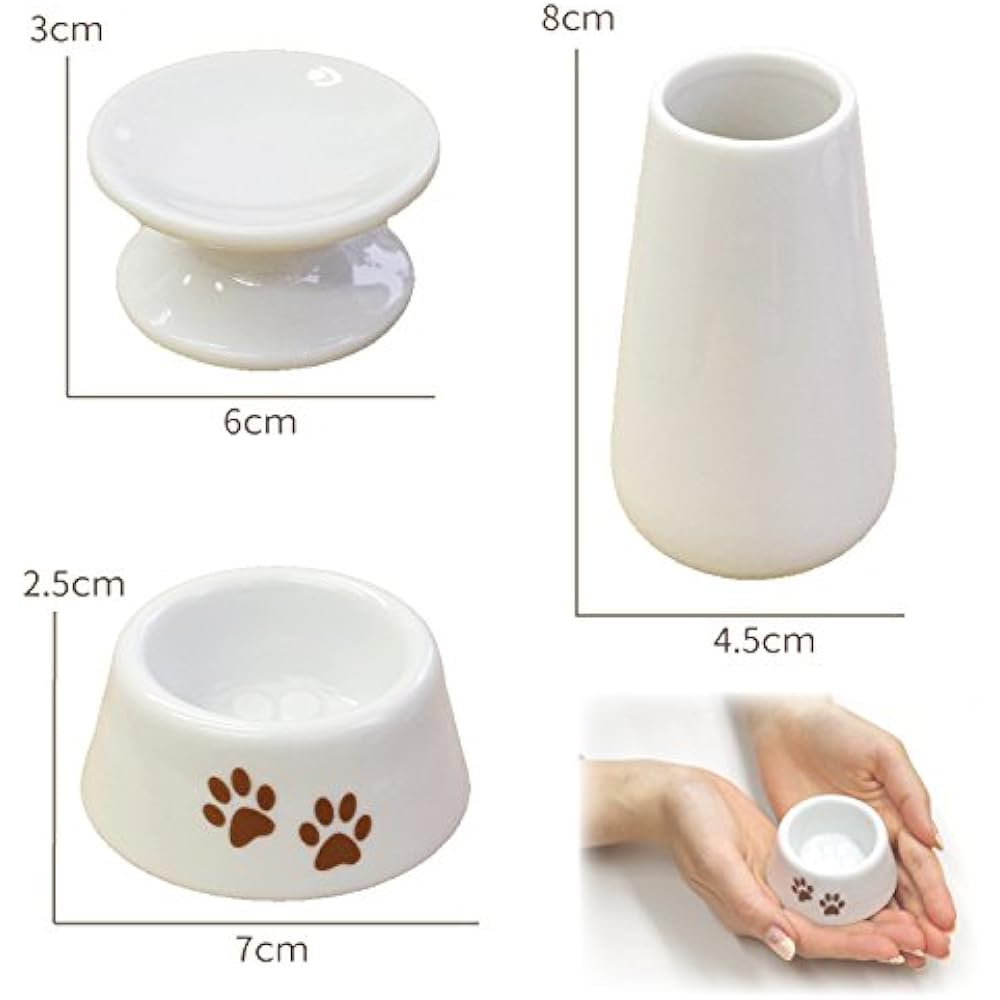 [Deer Pet Limited] Rainbow Bridge Buddhist utensils with footprint marks, 5-piece set, white