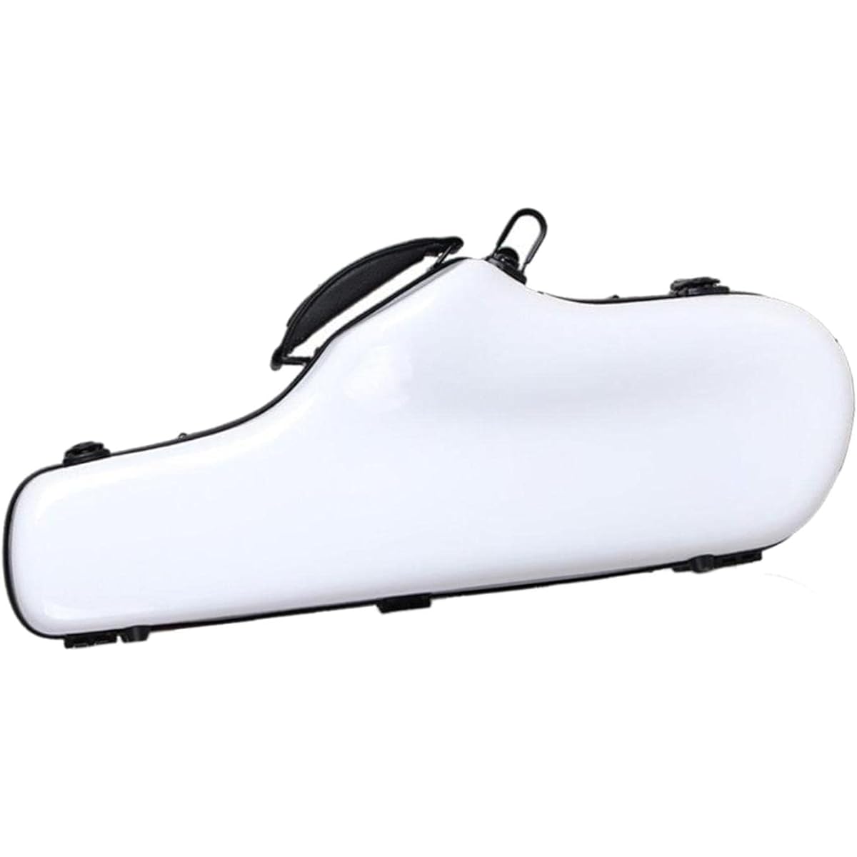 LOL-FUN Portable Alto Saxophone Gig Bag with Detachable Strap, Carrying Bag, Hard Case for Saxophone, White