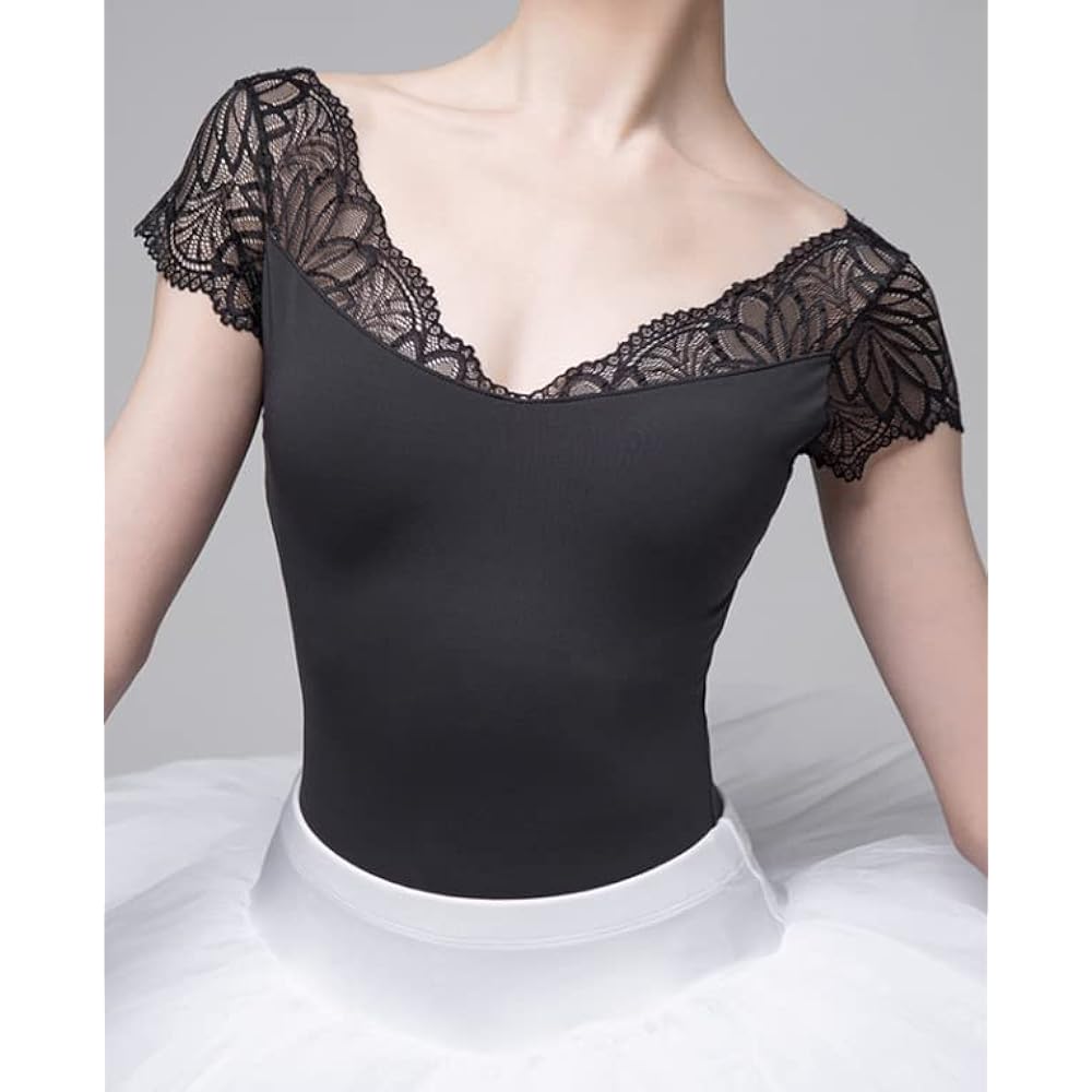 [Pro Dance] ProDance Black Half Cup Simple Stylish Ballet Leotard PLHA020N