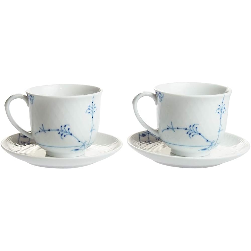 Royal Copenhagen Blue Palmette Cup Saucer Pair 160cc 2-500-030 [Parallel Import]