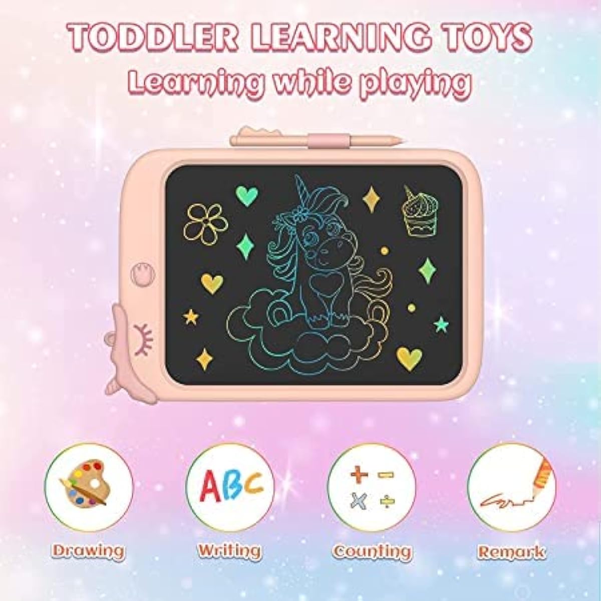 TEKFUN Toddler Drawing Tablet LCD Writing Tablet Reusable Doodle Board Toddler Writing Board