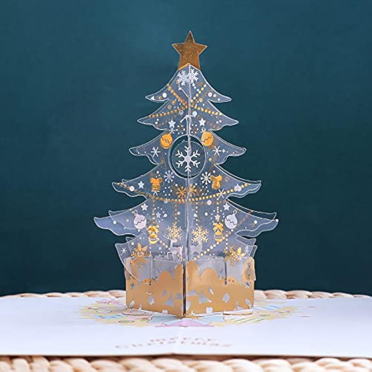Paper Spiritz "Crystal Christmas Tree" Christmas Pop-up Card, 3D Japanese Style Christmas Card, Christmas Card | 6.1" x 5.1'"…