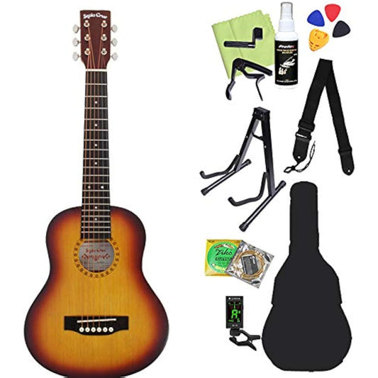 Sepia Crue W60 TS Acoustic Guitar Beginner 12-piece Set Mini Guitar Sepia Crue