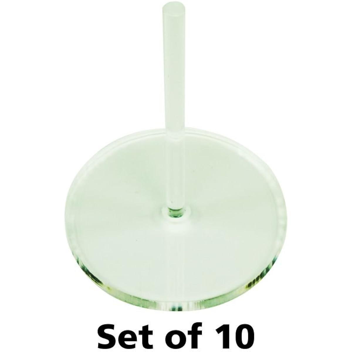 Acrylic Flight Stands, 40mm Circle, 3mm Clear, 2 inch Peg (10)