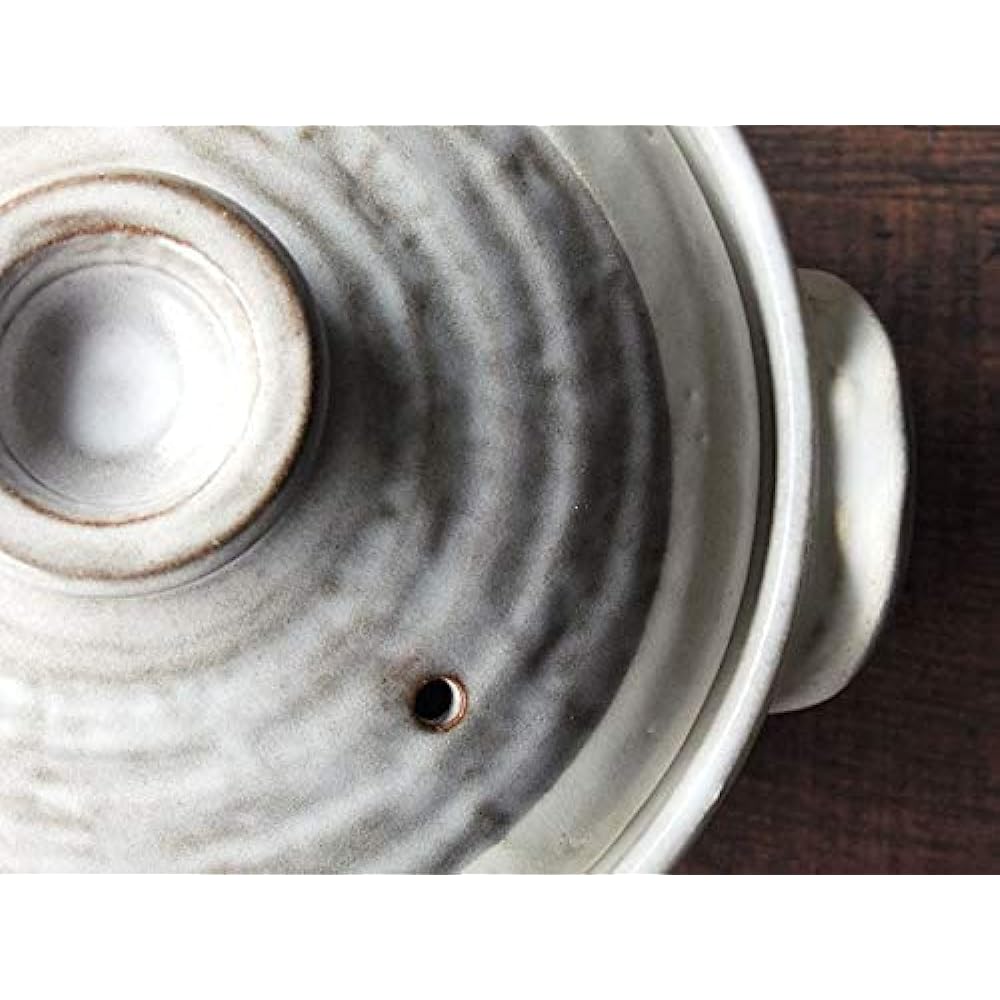 Mino Sarara IH Compatible, Open Fire Can Be Used, Kyoto Konahiki Earthenware Pot, Size 6, For 1 Person, Made in Japan, Banko Ware, Heat Resistant