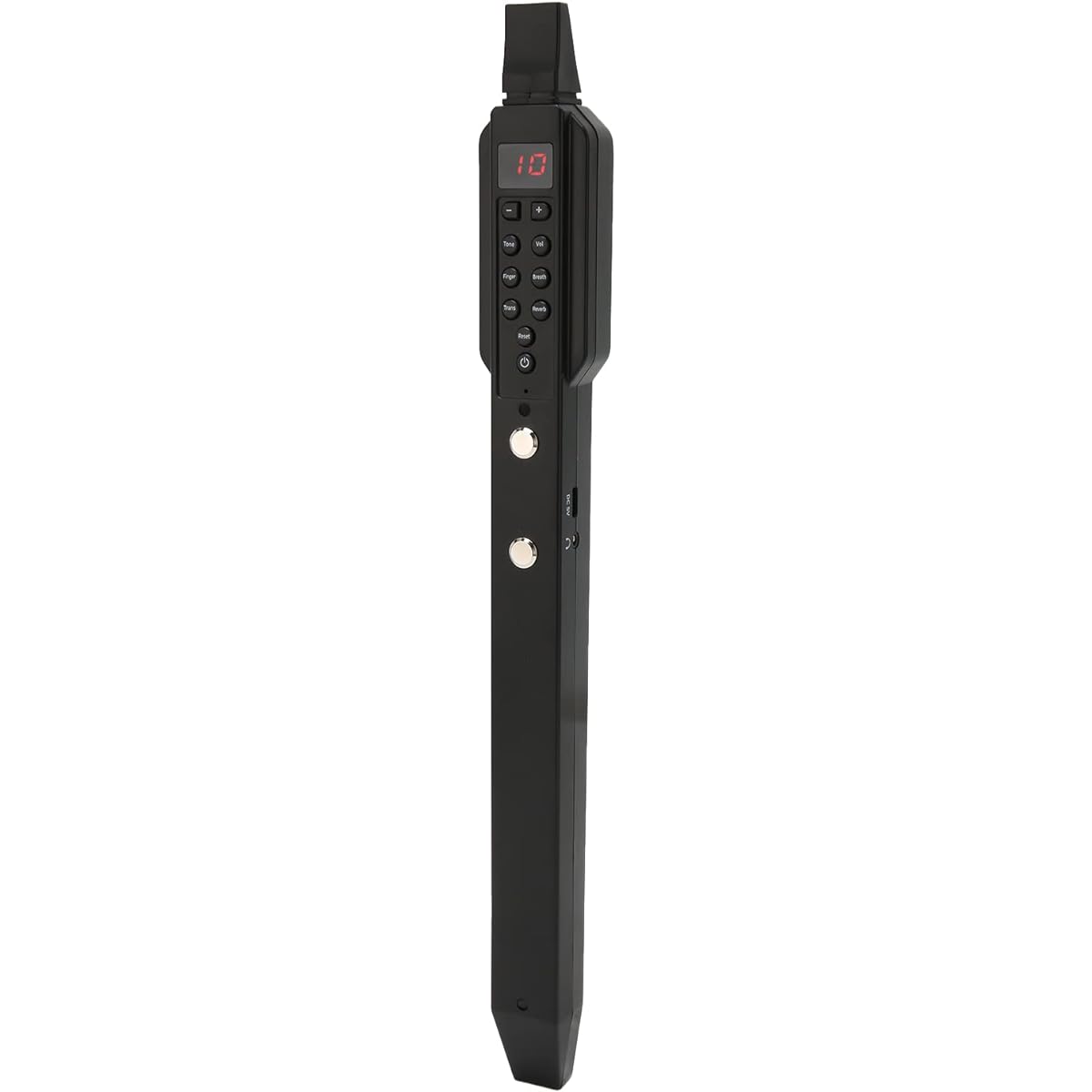 Digital Wind Instrument with 10 Tones, Rechargeable Mini Electronic Wind Instrument with 12 Accompaniments (Black)
