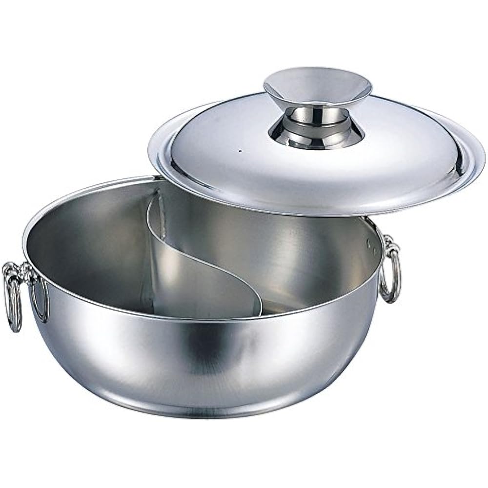 Wadasuke Seisakusho Electromagnetic Shabu Shabu Pot Stainless Steel Handle with Dividers 30cm 3311-0302