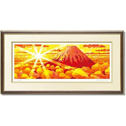 Painting by Sojiro Fujitani Golden Red Fuji Print Interior