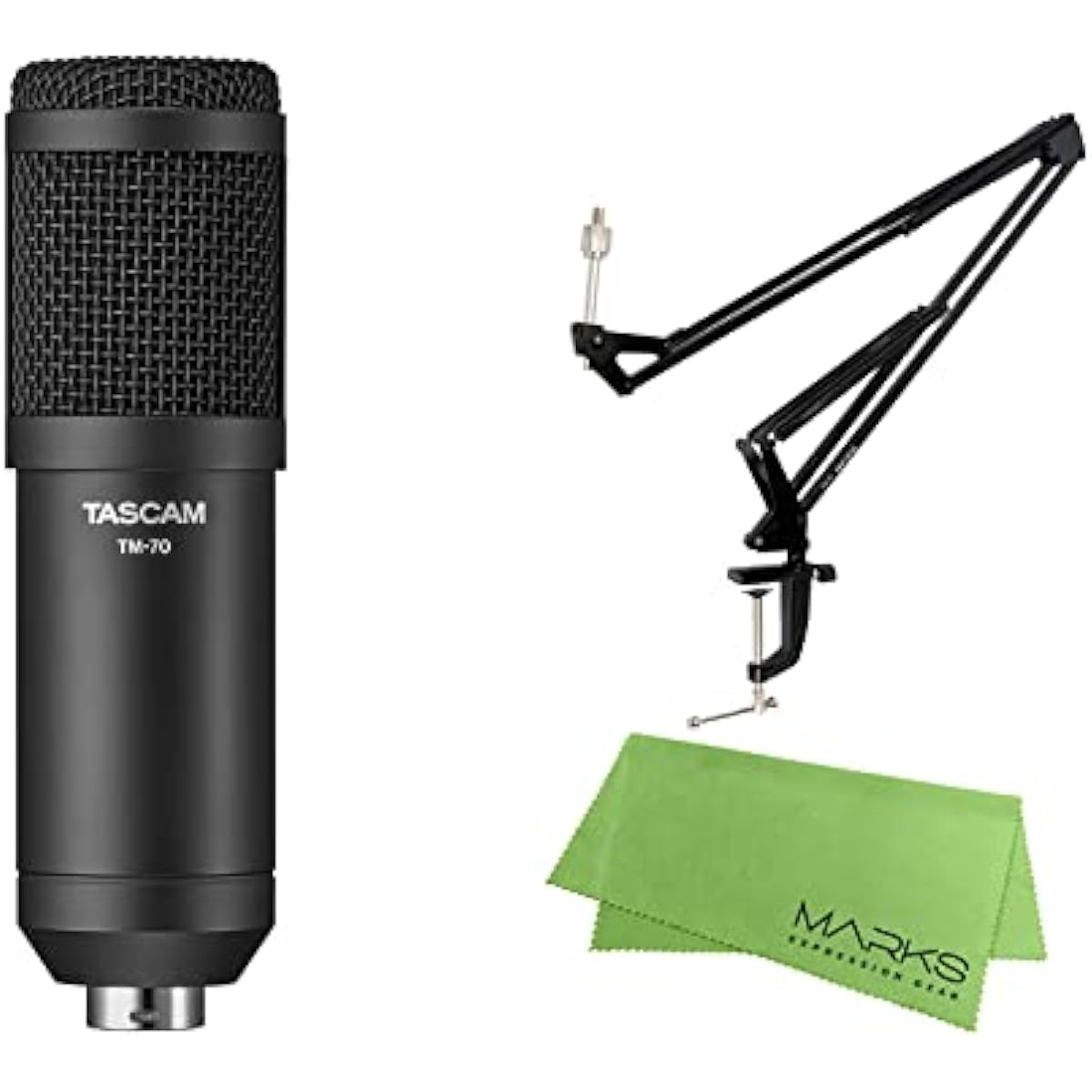 TASCAM - Dynamic Microphone TM-70 + Microphone Stand TM-AM2 + MARKS Original Cloth Set