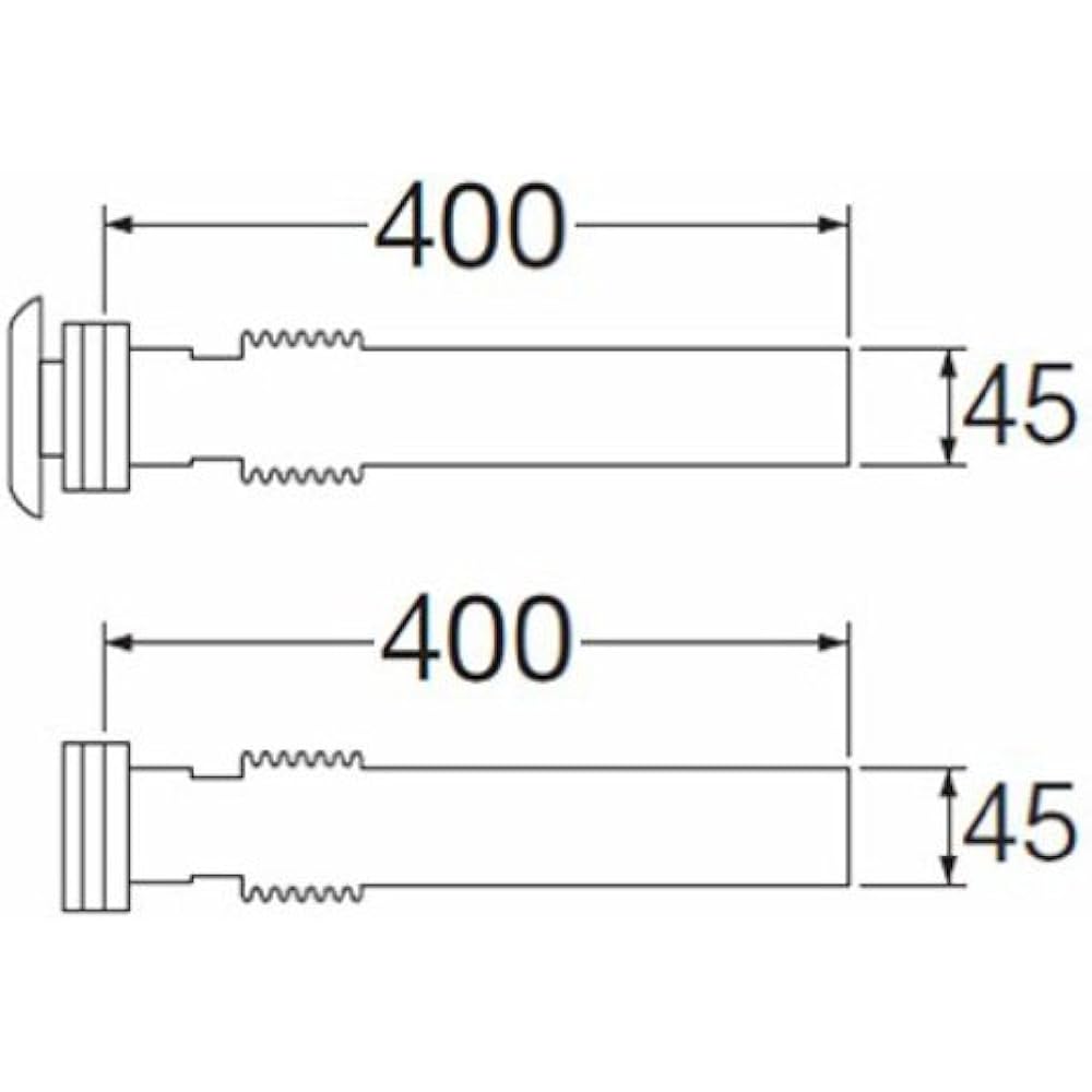 SANEI bath connection pipe, bathtub and bath pot connection, stainless steel, diameter 45, length 400mm T40-3-400