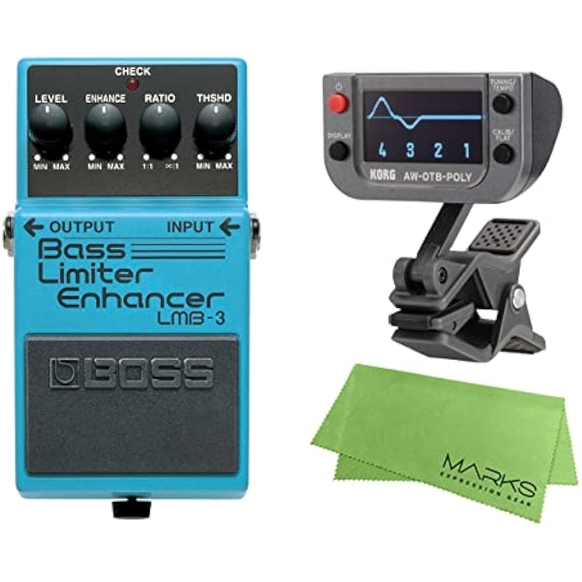 BOSS - Bass Limiter Enhancer LMB-3 + KORG AW-OTB-POLY + Marks Original Cloth Set